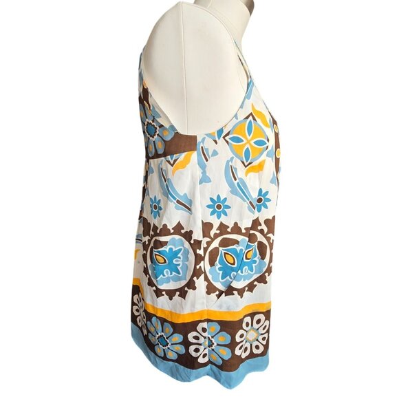 Nicole Miller Womens Floral Halter Top Crochet Neckline Boho Chic Medium JJ3948 - Picture 8 of 14